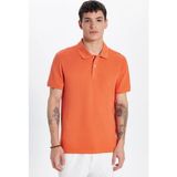 Tudors Erkek Slim Fit Dar Kesim %100 Pamuk Turuncu Polo Yaka Tişört - Oranj - XL