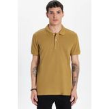 Tudors Erkek Slim Fit Dar Kesim %100 Pamuk Vizon Polo Yaka Tişört - XL
