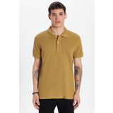 Tudors Erkek Slim Fit Dar Kesim %100 Pamuk Vizon Polo Yaka Tişört