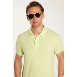 Tudors Erkek Slim Fit Dar Kesim %100 Pamuk Yeşil Polo Yaka Tişört - Yeşil3