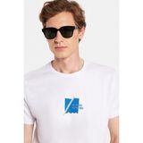Tudors Erkek Slim Fit Dar Kesim %100 Pamuk Yumuşak Dokulu Baskılı Beyaz Bisiklet Yaka Tişört - 2XL