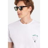Tudors Erkek Slim Fit Dar Kesim %100 Pamuk Yumuşak Dokulu Baskılı Beyaz Bisiklet Yaka Tişört - Beyaz1