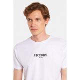 Tudors Erkek Slim Fit Dar Kesim %100 Pamuk Yumuşak Dokulu Baskılı Beyaz Bisiklet Yaka Tişört - Beyaz2 - XL