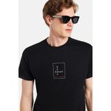 Tudors Erkek Slim Fit Dar Kesim %100 Pamuk Yumuşak Dokulu Baskılı Siyah Bisiklet Yaka Tişört - Siyah5