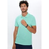 Tudors Erkek Slim Fit Dar Kesim %100 Pamuk Yumuşak Dokulu Düz Pike Yeşil Polo Yaka Tişört - XL