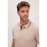 Tudors Erkek Slim Fit Dar Kesim %100 Pamuk Yumuşak Dokulu Serin Tutan Kumaş Düz Pike Taş Polo Yaka Tişört - 2XL