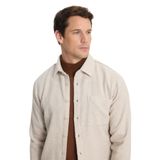 Tudors Erkek Slim Fit Dar Kesim armürlü Oduncu Cepli Spor Yaka Ekru Gömlek - 2XL