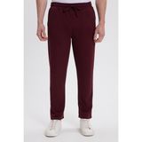Tudors Erkek Slim Fit Dar Kesim Beli Bağcıklı 3 Cepli Geniş Paça Bordo Eşofman Altı