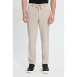 Tudors Erkek Slim Fit Dar Kesim Beli Lastikli Bağcık Detaylı Taş Pantolon-41667 Taş