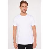 Tudors Erkek Slim Fit Dar Kesim Bisiklet Yaka %100 Organik Pamuk Yumuşak Dokulu Kısa Kol Beyaz Tişört-31078-beyaz Beyaz