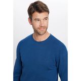 Tudors Erkek Slim Fit Dar Kesim Bisiklet Yaka Petek Desenli Indigo Triko Kazak - İndigo