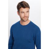 Tudors Erkek Slim Fit Dar Kesim Bisiklet Yaka Petek Desenli Indigo Triko Kazak,Mavi S
