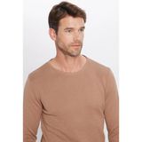 Tudors Erkek Slim Fit Dar Kesim Bisiklet Yaka Petek Desenli Taş Triko Kazak