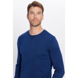 Tudors Erkek Slim Fit Dar Kesim Bisiklet Yaka Triko Kazak,Lacivert M
