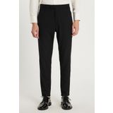 Tudors Erkek Slim Fit Dar Kesim Chino Yandan Cepli Pamuklu Siyah Pantolon