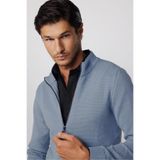 Tudors Erkek Slim Fit Dar Kesim Desenli Yarım Balıkçı Yaka Fermuarlı Renk Hırka,İndigo M