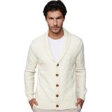 Tudors Erkek Slim Fit Dar Kesim Desenli Yumuşak Dokulu Düğmeli Hırka,Ekru L