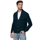 Tudors Erkek Slim Fit Dar Kesim Desenli Yumuşak Dokulu Düğmeli Hırka,Yeşil M