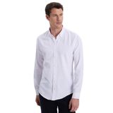 Tudors Erkek Slim Fit Dar Kesim Düz Oxford Armalı Yaka Düğmeli beyaz Spor Gömlek - 2XL