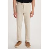 Tudors Erkek Slim Fit Dar Kesim Esnek Yan Cepli Bilek Boy Canvas Kesim Koyu Bej Pantolon - 34