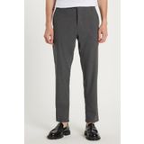 Tudors Erkek Slim Fit Dar Kesim Esnek Yan Cepli Bilek Boy Canvas Kesim Koyu Gri Pantolon