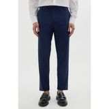 Tudors Erkek Slim Fit Dar Kesim Esnek Yan Cepli Bilek Boy Canvas Kesim Lacivert Pantolon - 31