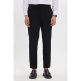 Tudors Erkek Slim Fit Dar Kesim Esnek Yan Cepli Bilek Boy Canvas Kesim Siyah Pantolon - 33