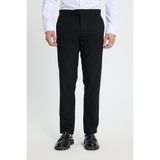 Tudors Erkek Slim Fit Dar Kesim Esnek Yan Cepli Bilek Boy Canvas Kesim Siyah Pantolon