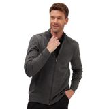 Tudors Erkek Slim Fit Dar Kesim Gri Dik Yaka Fermuarlı Düz Hırka,Gri1 S