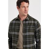 Tudors Erkek Slim Fit Dar Kesim Kareli Kışlık Oduncu Gömlek - Haki - XL