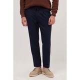 Tudors Erkek Slim Fit Dar Kesim Lastikli Bel Bağcık Detaylı Pileli Lacivert Pantolon
