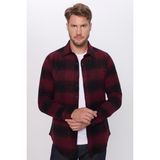 Tudors Erkek Slim Fit Dar Kesim Oduncu Kareli Kışlık Gömlek - Karışık