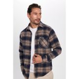 Tudors Erkek Slim Fit Dar Kesim Oduncu Tek Cep Kareli Kışlık Gömlek DR250001