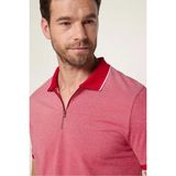 Tudors Erkek Slim Fit Dar Kesim Pamuklu Fermuarlı Bordo Polo Yaka Tişört - XL