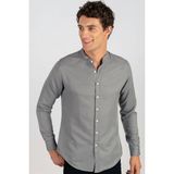 Tudors Erkek Slim Fit Dar Kesim Pamuklu Kolay Ütü Gri Hakim Yaka Gömlek - XL
