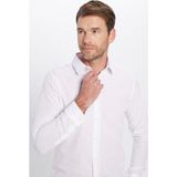 Tudors Erkek Slim Fit Dar Kesim Pamuklu Terry Cotton Kumaş Kolay Ütü Beyaz Gömlek - 2XL