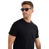 Tudors Erkek Slim Fit Dar Kesim Pamuklu Yumuşak Doku Likralı Esnek Kumaş Basic Siyah Bisiklet Yaka Tişört - XL