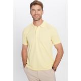Tudors Erkek Slim Fit Dar Kesim Pamuklu Yumuşak Doku Nefes Alan Kumaş Kıvrılmaz Yaka Sarı Polo Yaka Tişört - XL