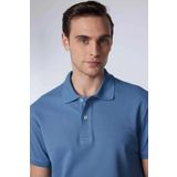 Tudors Erkek Slim Fit Dar Kesim Pamuklu Yumuşak Doku Nefes Alan Kumaş Mavi Renk Polo Yaka Tişört