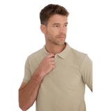 Tudors Erkek Slim Fit Dar Kesim Pamuklu Yumuşak Dokulu Serin Tutan Kumaş Düz Pike Bej Polo Yaka Tişört - XL