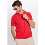 Tudors Erkek Slim Fit Dar Kesim Pamuklu Yumuşak Dokulu Serin Tutan Kumaş Düz Pike Kırmızı Polo Yaka T-Shirt - XL