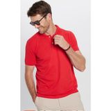 Tudors Erkek Slim Fit Dar Kesim Pamuklu Yumuşak Dokulu Serin Tutan Kumaş Düz Pike Kırmızı Polo Yaka T-Shirt