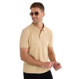Tudors Erkek Slim Fit Dar Kesim Pamuklu Yumuşak Dokulu Serin Tutan Kumaş Düz Pike Kum Beji Polo Yaka Tişört - XL