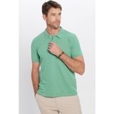Tudors Erkek Slim Fit Dar Kesim Pamuklu Yumuşak Dokulu Serin Tutan Kumaş Düz Pike Polo Yaka Tişört - 2XL - Yeşil
