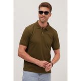 Tudors Erkek Slim Fit Dar Kesim Pamuklu Yumuşak Dokulu Serin Tutan Kumaş Düz Pike Polo Yaka Tişört - Yeşil - XS