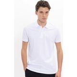 Tudors Erkek Slim Fit Dar Kesim Premium Seri %100 Pamuk Yumuşak Dokulu Merserize Beyaz Polo Yaka Tişört - XL