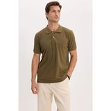 Tudors Erkek Slim Fit Dar Kesim Premium Seri %100 Pamuk Yumuşak Dokulu Merserize Haki Polo Yaka Tişört - XL
