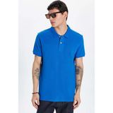 Tudors Erkek Slim Fit Dar Kesim Premium Seri %100 Pamuk Yumuşak Dokulu Merserize Lacivert Polo Yaka Tişört - 2XL