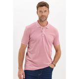 Tudors Erkek Slim Fit Dar Kesim Premium Seri %100 Pamuk Yumuşak Dokulu Merserize Pembe Polo Yaka Tişört
