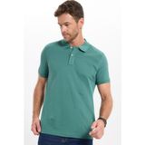Tudors Erkek Slim Fit Dar Kesim Premium Seri %100 Pamuk Yumuşak Dokulu Merserize Yeşil Polo Yaka Tişört - Yeşil1